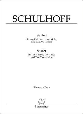 Baerenreiter Verlag - Sextet for Two Violins, Two Violas and Two Violoncellos (1924) - Schulhoff - Set of Parts - String Sextet