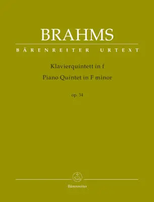 Baerenreiter Verlag - Piano Quintet in F Minor Op. 34 - Brahms - Score, Set of Parts, Urtext Edition - Piano Quintet
