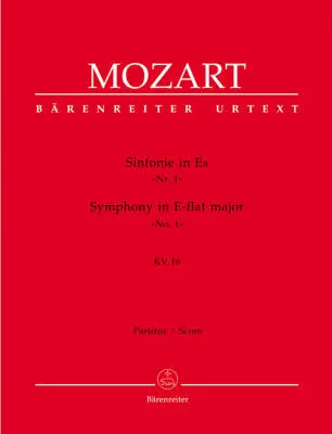 Baerenreiter Verlag - Symphony No. 1 in E-flat Major K. 16 - Mozart - Score, Urtext Edition - Small Orchestra