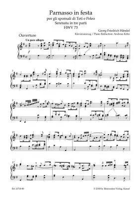 Parnasso in Festa per Gli Sponsali Di Teti E Peleo HWV 73 - Handel - Vocal Score, Urtext Edition - Soloists, Choir, Orchestra