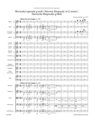 Slavonic Rhapsody in G Minor Op. 45/2 - Dvorak - Score, Urtext Edition