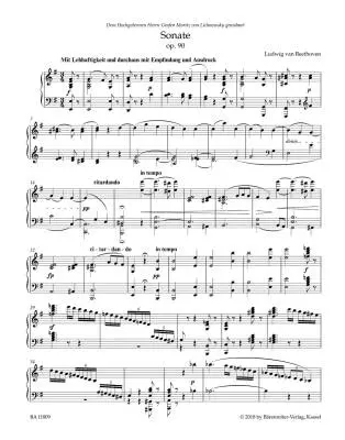 Sonata for Pianoforte in E Minor Op. 90 - Beethoven - Performance Score, Urtext Edition - Piano