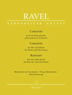 Concerto for the Left Hand for Piano and Orchestra - Ravel - Piano Reduction, Part, Urtext Edition - Piano, Orchestra