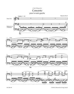 Concerto for the Left Hand for Piano and Orchestra - Ravel - Piano Reduction, Part, Urtext Edition - Piano, Orchestra