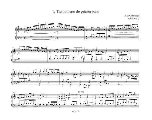 Selected Works for Organ - Cabanilles - Performance Score, Anthology, Urtext Edition - Organ