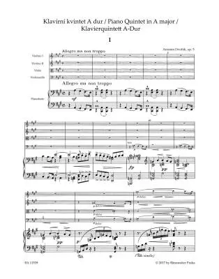 Piano Quintet in a Major Op. 5 - Dvorak - Performance Score, Set of Parts - Piano Quintet