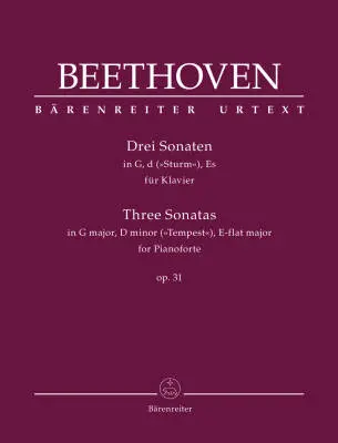Baerenreiter Verlag - Three Sonatas for Pianoforte in G Major, D Minor, E-flat Major Op. 31 - Beethoven - Performance Score, Urtext Edition, Anthology - Piano