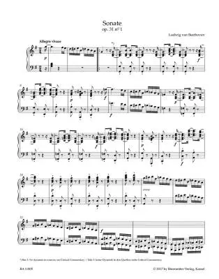 Three Sonatas for Pianoforte in G Major, D Minor, E-flat Major Op. 31 - Beethoven - Performance Score, Urtext Edition, Anthology - Piano