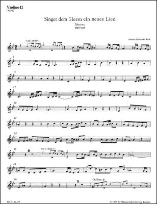 Singet dem Herrn ein Neues Lied BWV 225 - Bach - Violin II Part, Urtext Edition