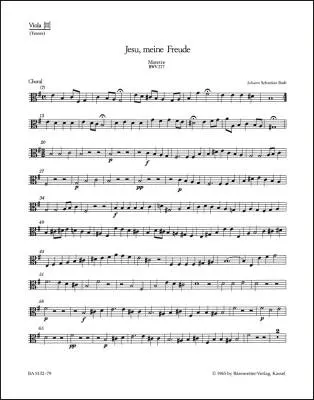 Jesu, Meine Freude BWV 227 - Bach - Viola Part, Urtext Edition
