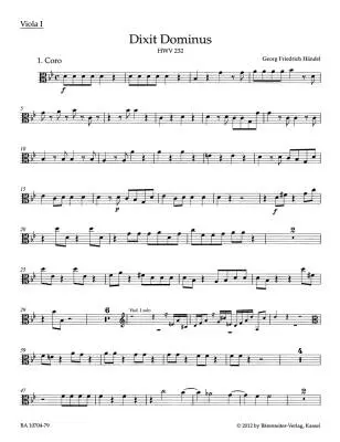 Dixit Dominus HWV 232 - Handel - Viola I Part, Urtext Edition