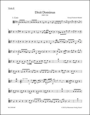 Dixit Dominus HWV 232 - Handel - Viola II Part, Urtext Edition