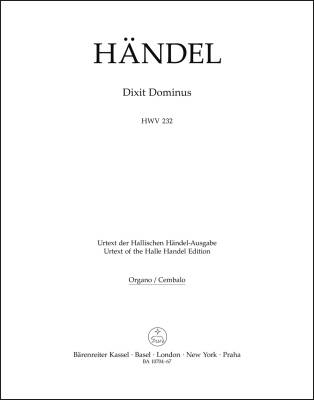Dixit Dominus HWV 232 - Handel - Organ/Harpsichord Part, Urtext Edition