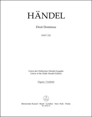 Dixit Dominus HWV 232 - Handel - Organ/Harpsichord Part, Urtext Edition