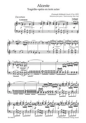 Alceste - Gluck - Vocal Score, Urtext Edition - Soloists, Choir, Orchestra