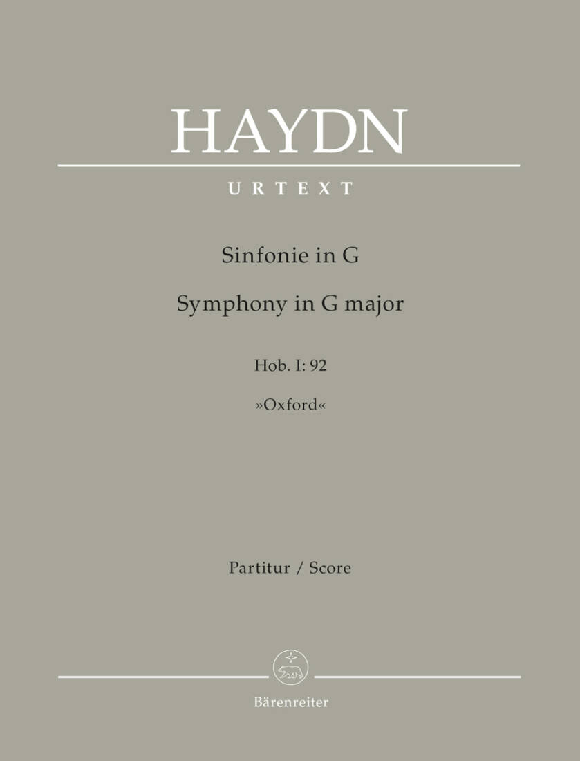 Symphony in G Major Hob. I:92 \'\'Oxford\'\' - Haydn - Score, Urtext Edition - Orchestra