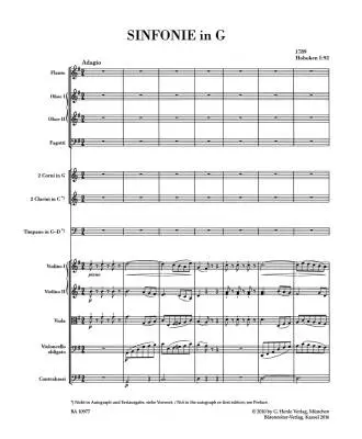 Symphony in G Major Hob. I:92 \'\'Oxford\'\' - Haydn - Score, Urtext Edition - Orchestra