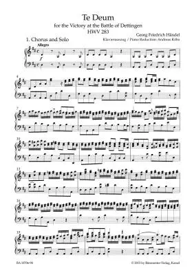 Te Deum for the Victory at the Battle of Dettingen HWV 283 - Handel - Vocal Score, Urtext Edition - Vocal, Mixed Choir, Orchestra