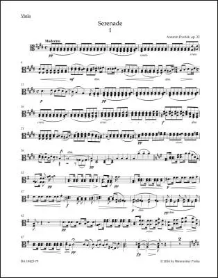 Serenade for String Orchestra in E Major Op. 22 - Dvorak - Viola Part, Urtext Edition