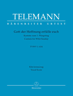 Gott der Hoffnung Erfulle Euch TVWV 1:634 - Telemann - Vocal Score, Urtext Edition - Choir, Strings, Basso Continuo