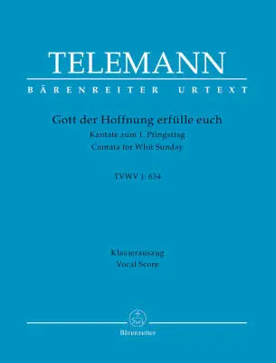 Baerenreiter Verlag - Gott der Hoffnung Erfulle Euch TVWV 1:634 - Telemann - Vocal Score, Urtext Edition - Choir, Strings, Basso Continuo