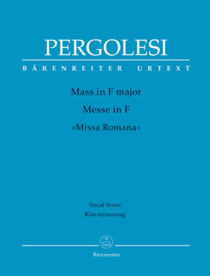 Mass in F Major ''Missa Romana'' - Pergolesi - Vocal Score, Urtext Edition