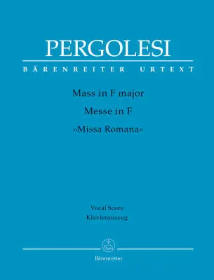 Baerenreiter Verlag - Mass in F Major Missa Romana - Pergolesi - Vocal Score, Urtext Edition