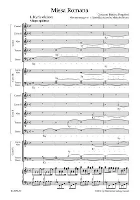 Mass in F Major \'\'Missa Romana\'\' - Pergolesi - Vocal Score, Urtext Edition