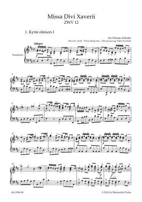 Missa Divi Xaverii ZWV 12 - Zelenka - Vocal Score, Urtext Edition