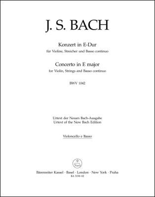 Concerto for Violin, Strings and Basso Continuo in E Major BWV 1042 - Bach - Part, Urtext Edition