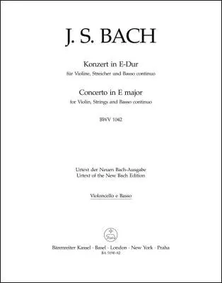 Baerenreiter Verlag - Concerto for Violin, Strings and Basso Continuo in E Major BWV 1042 - Bach - Part, Urtext Edition