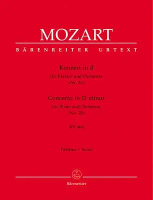 Baerenreiter Verlag - Concerto for Piano and Orchestra No. 20 in D Minor K. 466 - Mozart - Score, Urtext Edition - Piano, Orchestra