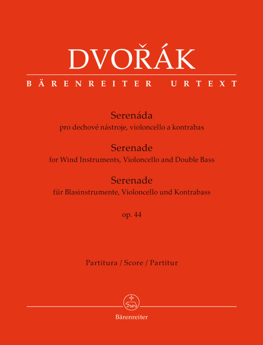 Serenade for Wind Instruments, Violoncello and Double Bass Op. 44 - Dvorak - Score, Urtext Edition - Wind Instruments, Violoncello, Double Bass