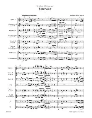 Serenade for Wind Instruments, Violoncello and Double Bass Op. 44 - Dvorak - Score, Urtext Edition - Wind Instruments, Violoncello, Double Bass