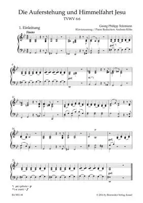 Die Auferstehung und Himmelfahrt Jesu TVWV 6:6 - Telemann - Vocal Score, Urtext Edition