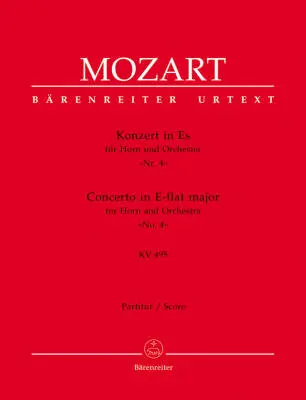 Baerenreiter Verlag - Concerto for Horn and Orchestra No. 4 in E-flat Major K. 495 - Mozart - Score, Urtext Edition - Horn, Orchestra