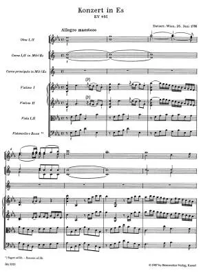 Concerto for Horn and Orchestra No. 4 in E-flat Major K. 495 - Mozart - Score, Urtext Edition - Horn, Orchestra