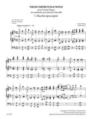 Improvisations (1928) / Transcriptions (1894 / 1901 / 1932) - Vierne - Performance Score, Anthology, Urtext Edition - Organ