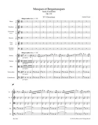 Masques et Bergamasques Op. 112 N 185b - Faure - Score, Urtext Edition