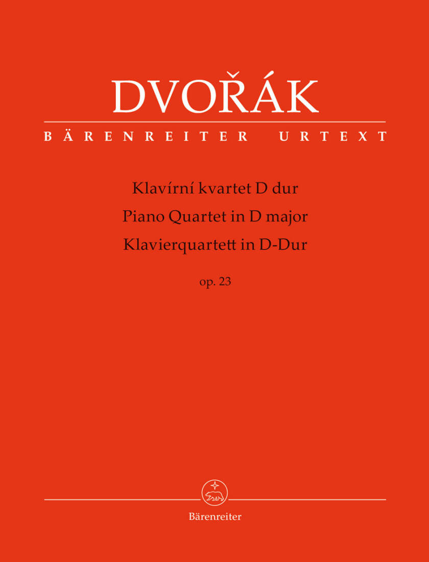 Piano Quartet in D Major Op. 23 - Dvorak - Performance Score, Set of Parts, Urtext Edition - Piano Quartet