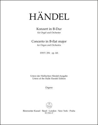 Concerto in B-flat Major Op. 4/6 HWV 294 - Handel - Organ Part