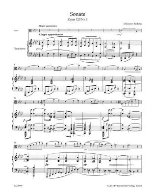 Sonatas in F Minor and E-flat Major for Viola and Piano Op. 120 - Brahms - Performance Score, Part, Urtext Edition - Viola, Piano