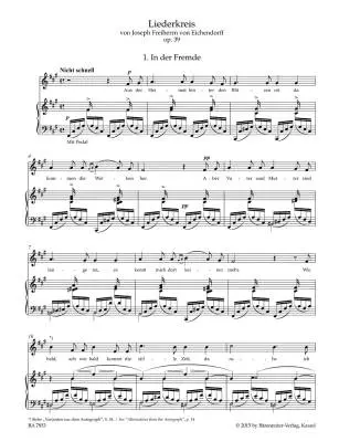 Liederkreis Op. 39 - Schumann - Singing Score, Urtext Edition - Singing Voice, Piano