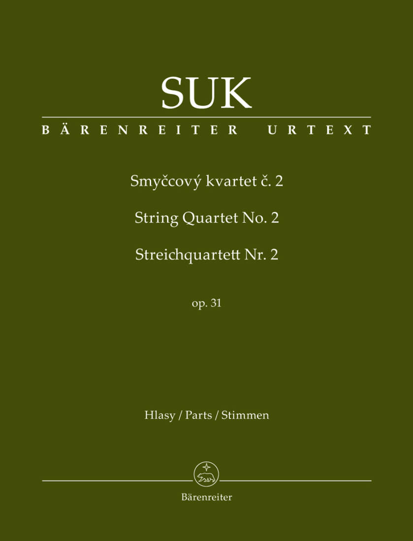 String Quartet No. 2 Op. 31 - Suk - Set of Parts, Urtext Edition - String Quartet