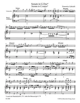 The Complete Works for Violoncello - Gabrielli - Performance Score, Part, Urtext Edition, Anthology - Violoncello, Basso Continuo
