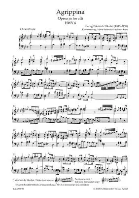 Agrippina HWV 6 - Handel - Vocal Score, Urtext Edition - Soloists, Orchestra