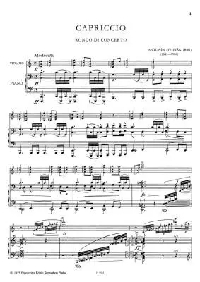 Capriccio - Dvorak - Performance Score, Part - Violin, Piano