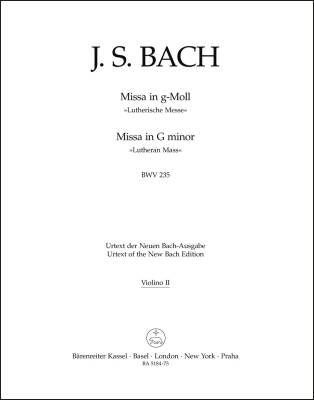 Mass in G Minor BWV 235 - Bach - Part, Urtext Edition