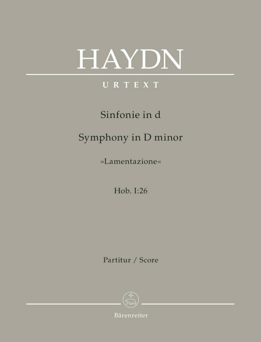 Symphony in D Minor Hob. I:26 \'\'Lamentazione\'\' - Haydn - Score, Urtext Edition - Chamber Orchestra
