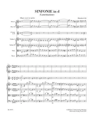 Symphony in D Minor Hob. I:26 \'\'Lamentazione\'\' - Haydn - Score, Urtext Edition - Chamber Orchestra